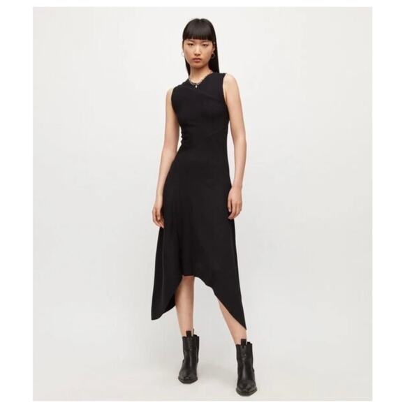 Allsaints Gia Dress - Classic Black, US Size 6, New - Picture 3 of 7
